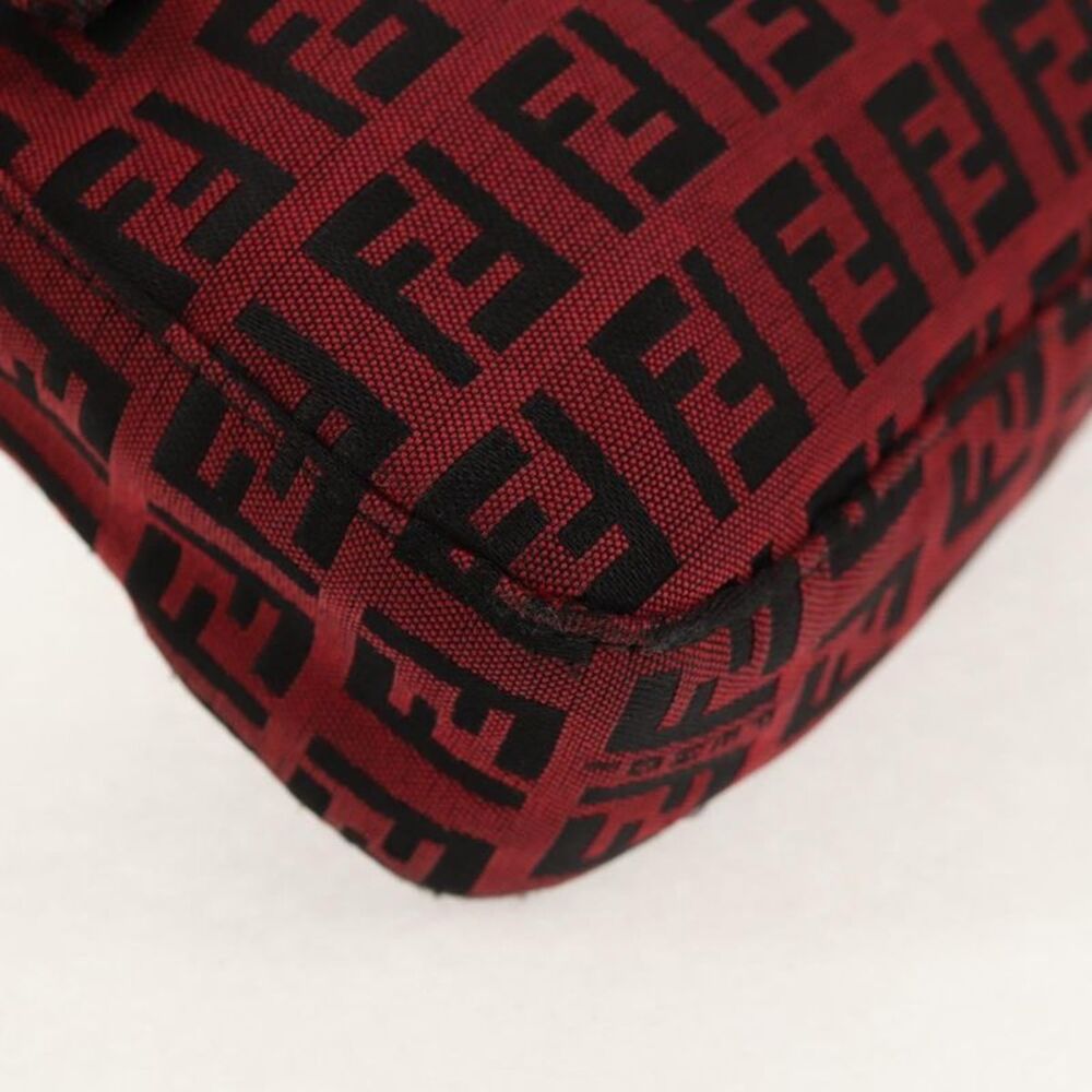 Fendi Baguette Zucchino Canvas Red Canvas Handbag - Picture 9 of 16